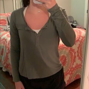 cute army green long sleeve